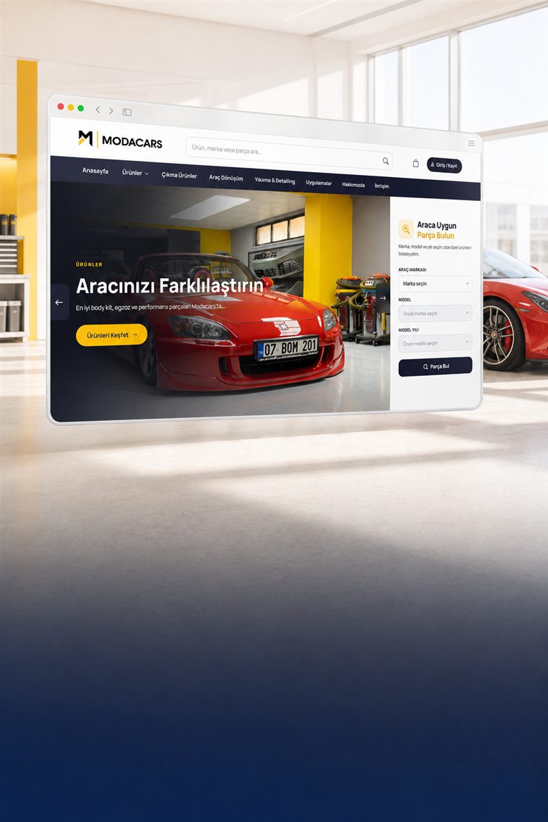 Modacars kurumsal web sitesi projesi